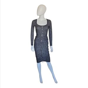ALEXANDER MCQUEEN | Archive Knit Bodycon Dress | Double Zip Front | EU 38 / US 2